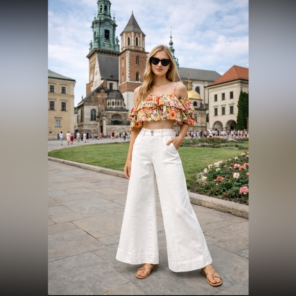 Anthropologie Pants - Anthropologie NWT Pilcro Corset Mid-Rise A-Line Wide-Leg Jeans size 26.